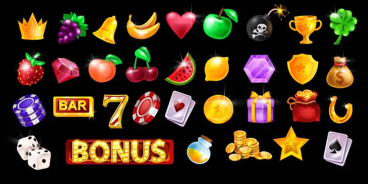 Casino slot icon set